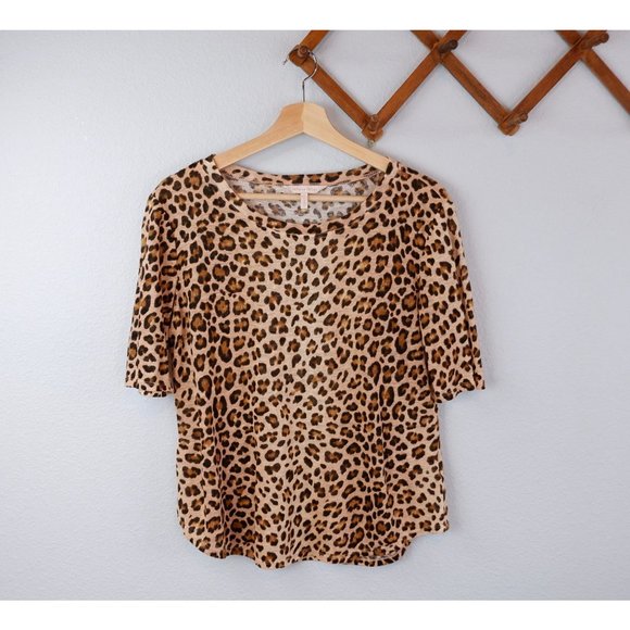 Rebecca Taylor Animal Print Linen Short Sleeve Blouse, size small - Picture 9 of 9